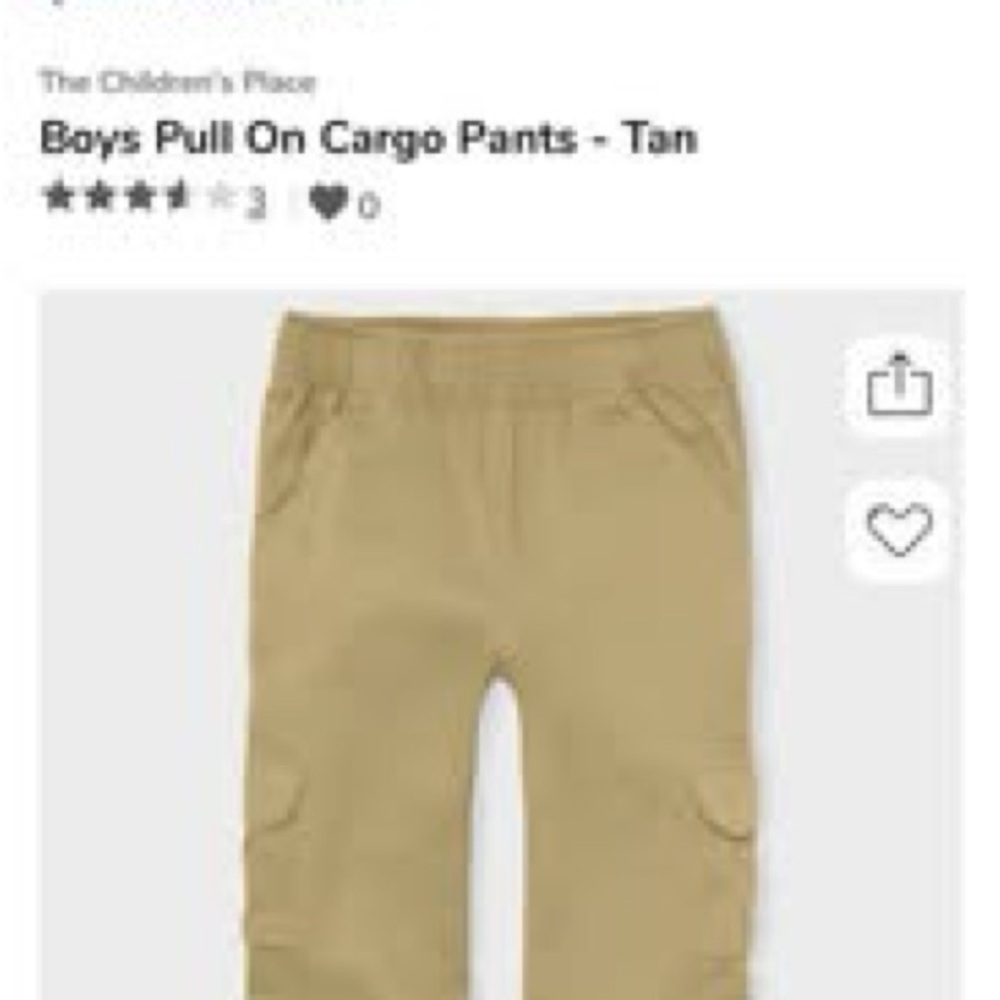 New Children’s Place Boys Cargo pants & Shorts 18 Husky - 3 pants 1 pair shorts